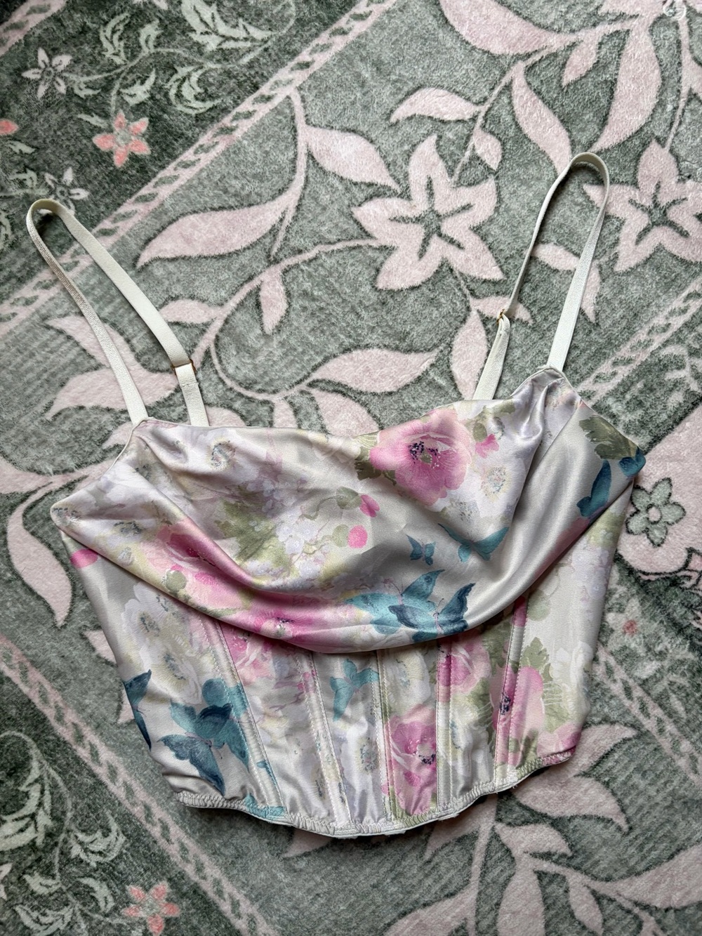 Victoria's Secret Floral Satin Corset Top